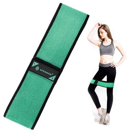 Bandă elastică de fitness Springos - Verde - S-Sport.ro