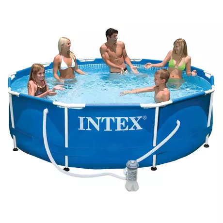 Set de piscină cu cadru metalic, 305x76 cm, cu rotiță de apă - INTEX 28202 - S-Sport.ro