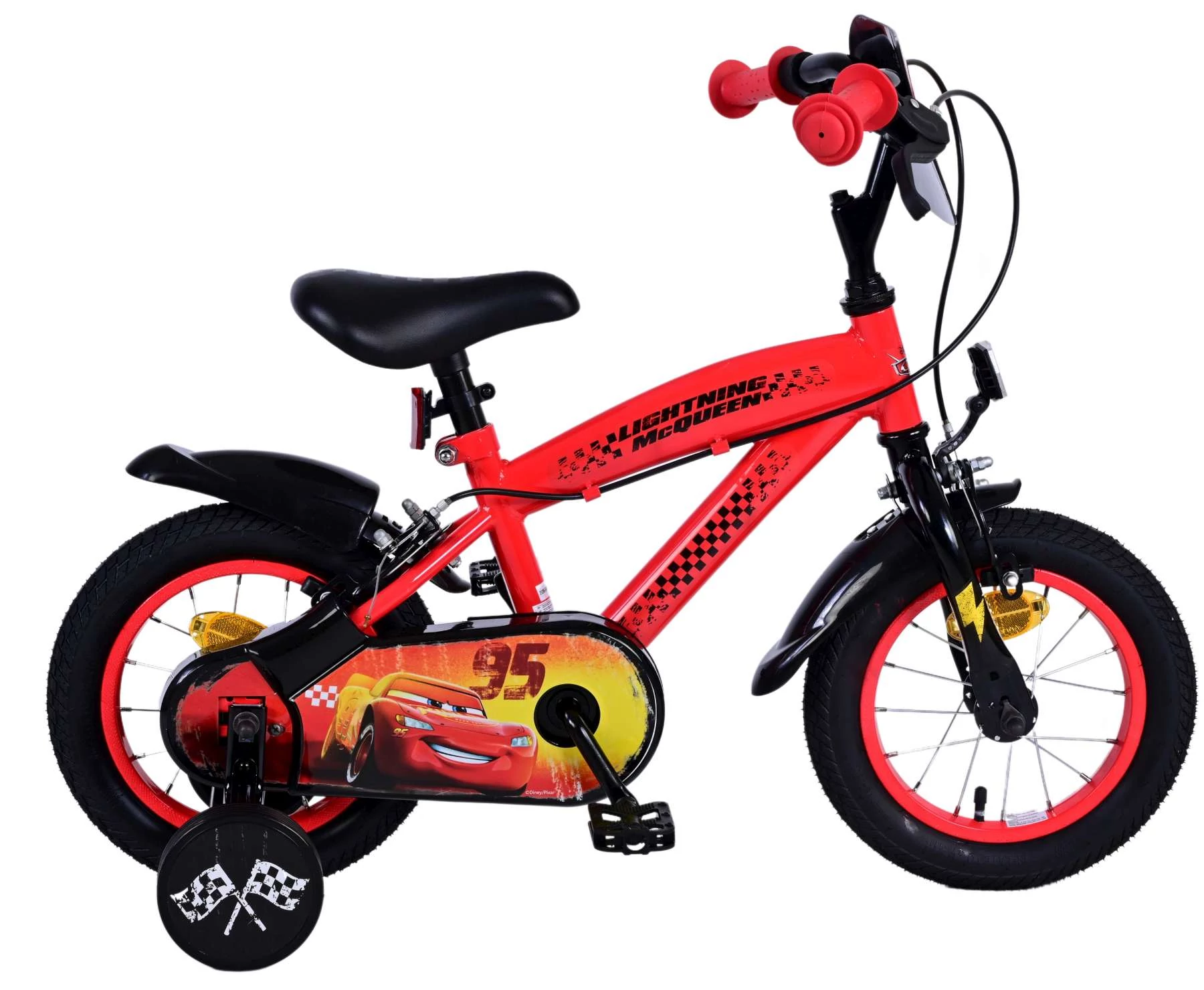 Bicicleta pentru copii Volare Disney Mașini, 12 inch, cu două frâne