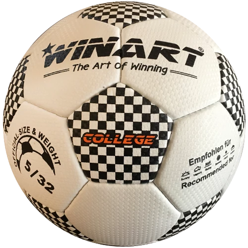 Fotbal din piele artificială, mărimea 5 WINART COLLEGE WHITE/BLACK